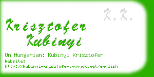 krisztofer kubinyi business card